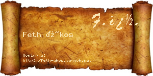 Feth Ákos névjegykártya